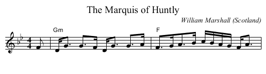 The Marquis of Huntly - staff notation