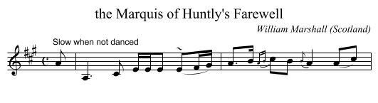 the Marquis of Huntly's Farewell - staff notation