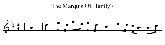 The Marquis Of Huntly's - staff notation