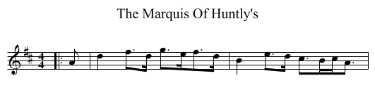 The Marquis Of Huntly's - staff notation