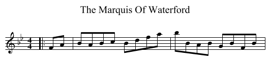The Marquis Of Waterford - staff notation