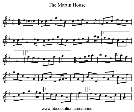 The Martin House - staff notation