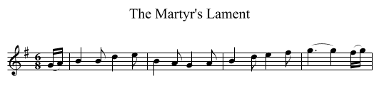 The Martyr's Lament - staff notation