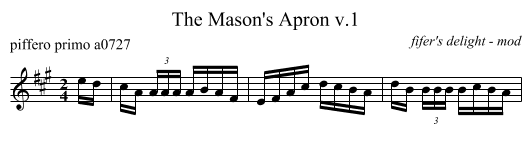 The Mason's Apron v.1 - staff notation