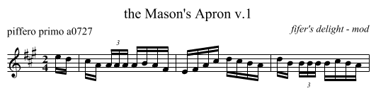 the Mason's Apron v.1 - staff notation