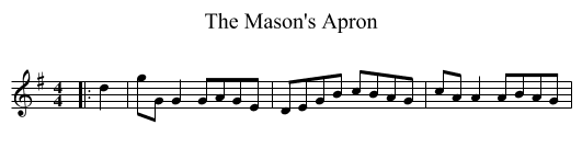 The Mason's Apron - staff notation