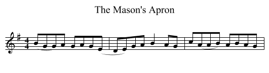 The Mason's Apron - staff notation