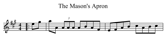 The Mason's Apron - staff notation