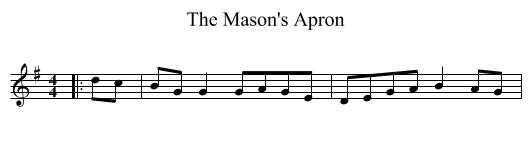 The Mason's Apron - staff notation