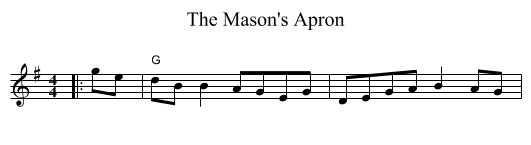 The Mason's Apron - staff notation