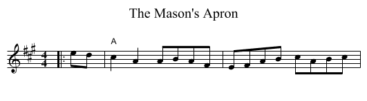 The Mason's Apron - staff notation
