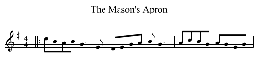 The Mason's Apron - staff notation