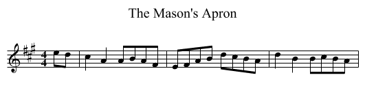 The Mason's Apron - staff notation