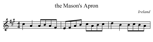 the Mason's Apron - staff notation