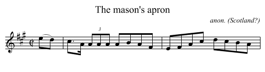 The mason's apron - staff notation