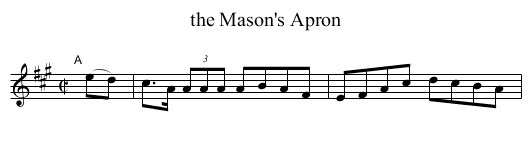 the Mason's Apron - staff notation