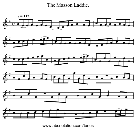 The Masson Laddie. - staff notation