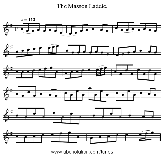 The Masson Laddie. - staff notation
