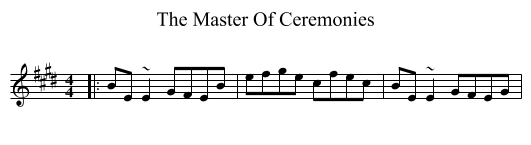 The Master Of Ceremonies - staff notation