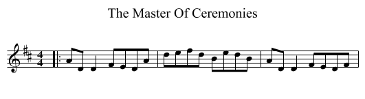 The Master Of Ceremonies - staff notation