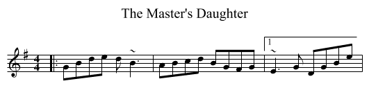 The Master's Daughter - staff notation