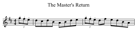 The Master's Return - staff notation