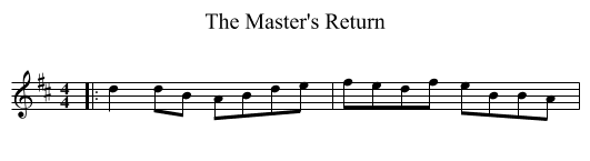 The Master's Return - staff notation