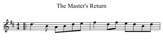The Master's Return - staff notation