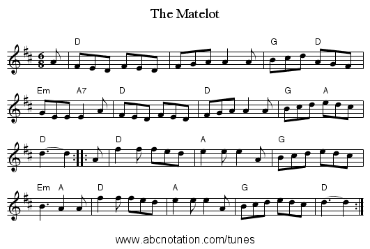 The Matelot - staff notation