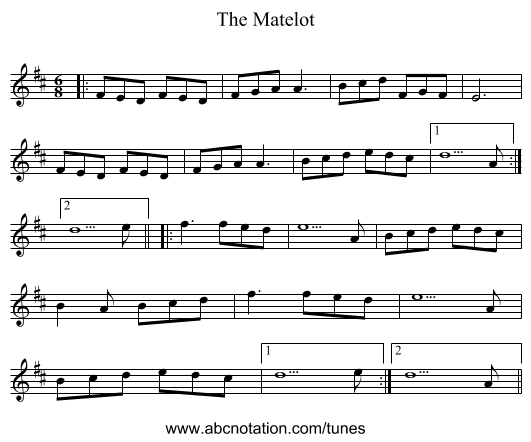 The Matelot - staff notation