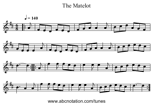 The Matelot - staff notation