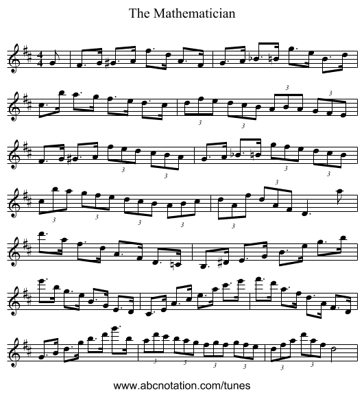 The Mathematician - staff notation