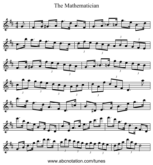 The Mathematician - staff notation