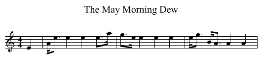 The May Morning Dew - staff notation