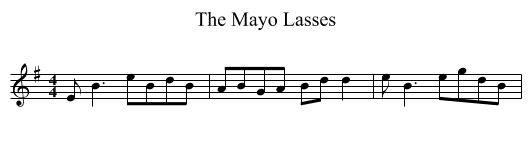 The Mayo Lasses - staff notation