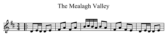 The Mealagh Valley - staff notation
