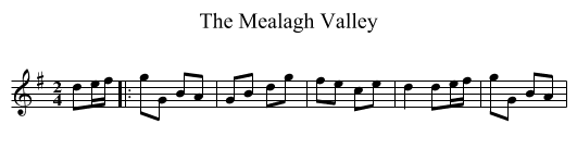 The Mealagh Valley - staff notation