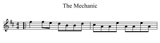 The Mechanic - staff notation