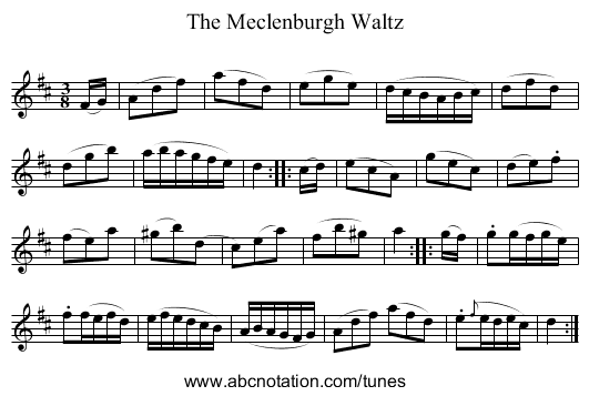 The Meclenburgh Waltz - staff notation