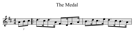 The Medal - staff notation