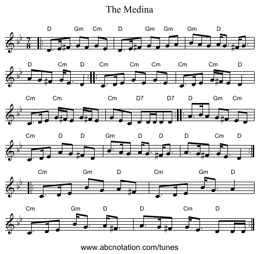 The Medina - staff notation