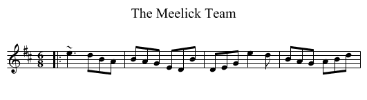 The Meelick Team - staff notation