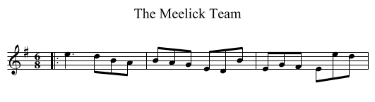 The Meelick Team - staff notation