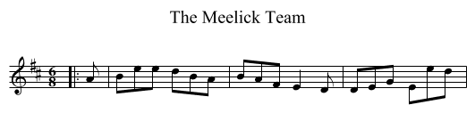 The Meelick Team - staff notation