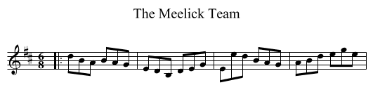 The Meelick Team - staff notation