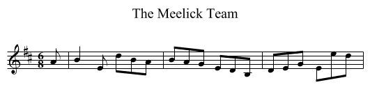 The Meelick Team - staff notation