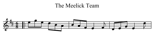 The Meelick Team - staff notation