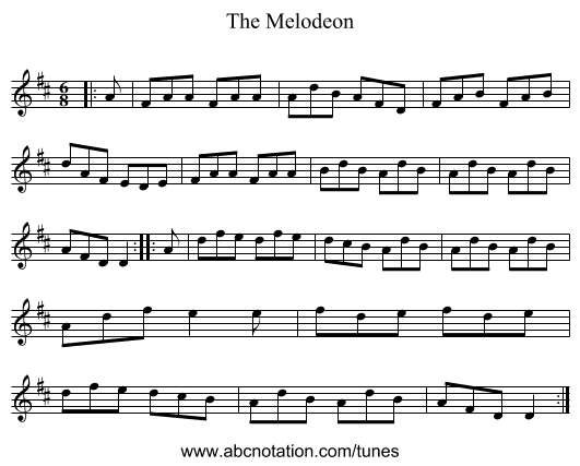 The Melodeon - staff notation