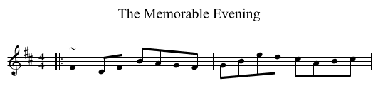 The Memorable Evening - staff notation