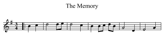 The Memory - staff notation